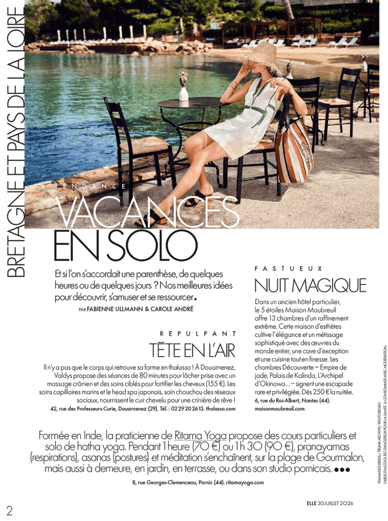 Vacances en solo - Elle Bretagne